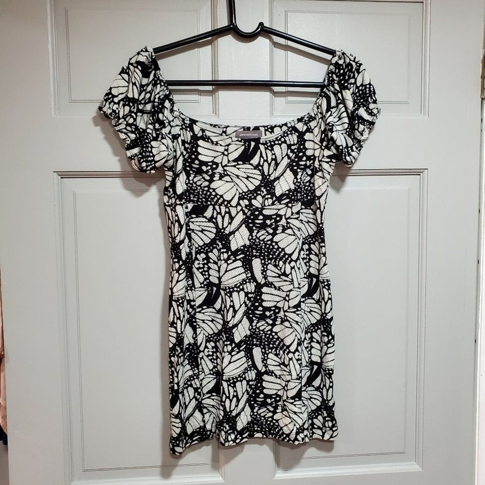 Urban Outfitters Women Dress Size Medium Black and White Butterfly‎ Gothic